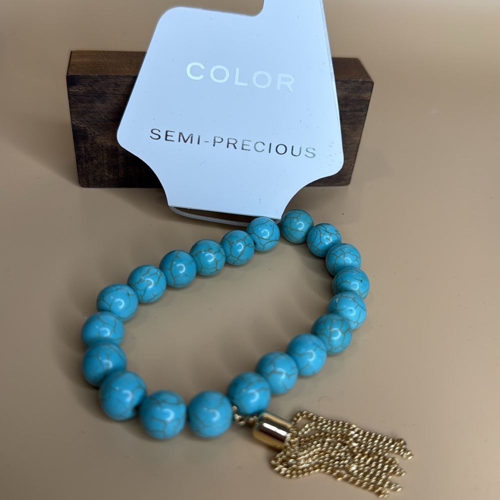 🚨3 for $15🚨 Color - Semi Precious Stone Stretch Bracelet